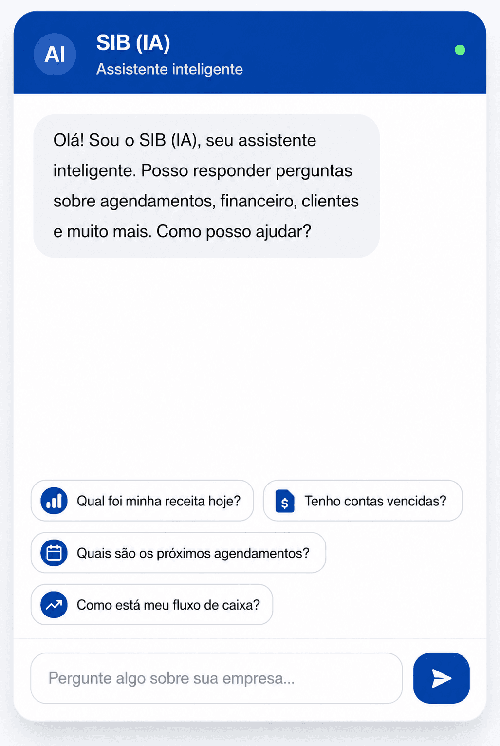 SIB IA — assistente de inteligência artificial do SIBOS em conversa